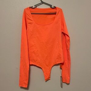 SKIMS Orange Long Sleeve Bodysuit